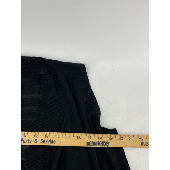 New York & Co Black Open Drape Front Sleeveless Knit Cardigan Sweater Size S - Picture 11 of 13